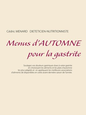 cover image of Menus d'automne pour la gastrite